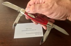 Marbles MSA Congress Knife, Red Jigged Bone Handle, USA Made In 2001, New Marbles MSA Congress Knife, Red Jigged Bone Handle, USA Made In 2001, New