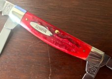 Marbles MSA Congress Knife, Red Jigged Bone Handle, USA Made In 2001, New Marbles MSA Congress Knife, Red Jigged Bone Handle, USA Made In 2001, New