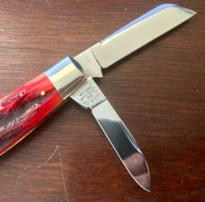 Marbles MSA Congress Knife, Red Jigged Bone Handle, USA Made In 2001, New Marbles MSA Congress Knife, Red Jigged Bone Handle, USA Made In 2001, New