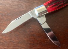 Marbles MSA Congress Knife, Red Jigged Bone Handle, USA Made In 2001, New Marbles MSA Congress Knife, Red Jigged Bone Handle, USA Made In 2001, New