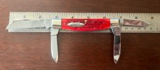 Marbles MSA Congress Knife, Red Jigged Bone Handle, USA Made In 2001, New Marbles MSA Congress Knife, Red Jigged Bone Handle, USA Made In 2001, New