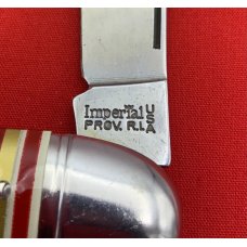 Vintage IMPERIAL PROV., R.I. Sportsmaster Outdoor Pocket Knife c.1956-1988 Candy Stripe Celluloid