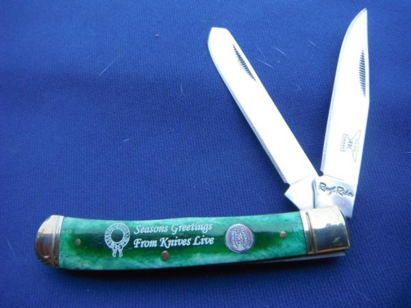 NIB/NOS Rough Rider Knives 2 Blade Trapper Green Bone Folding Pocket Knife. NIB/NOS Rough Rider Knives 2 Blade Trapper Green Bone Folding Pocket Knife.