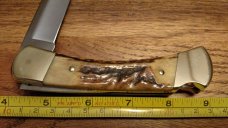 Vintage Buck Knife USA 110 4 DOT 2 PIN Bone Handle w/Leather Sheath Vintage Buck Knife USA 110 4 DOT 2 PIN Bone Handle w/Leather Sheath