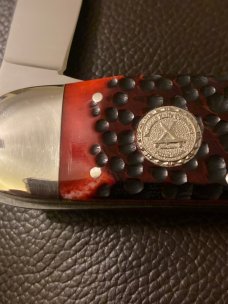 Smith & Wesson USA By Stewart A Taylor 1997 NKCA Red Bone Handle Toe/Sunfish With Two Blades NIB 
