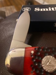 Smith & Wesson USA By Stewart A Taylor 1997 NKCA Red Bone Handle Toe/Sunfish With Two Blades NIB 