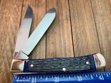 Henckels Made By Boker Trapper Blue Pin Feather Jigged Bone, Beautiful Henckels Made By Boker Trapper Blue Pin Feather Jigged Bone, Beautiful