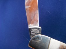 Miller Bros, Deer Stag scales, 2 1/2" Pocket Knife, Like New Miller Bros folding pocket knife. Miller Bros, Deer Stag scales, 2 1/2" Pocket Knife, Like New Miller Bros folding pocket knife.