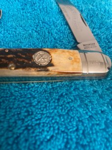 1996 Winchester USA 350101 NKCA Knife Club #167 OF 1675 Fat & Gnarly Stag Whittler With Flluted bols 1996 Winchester USA 350101 NKCA Knife Club #167 OF 1675 Fat & Gnarly Stag Whittler With Flluted bols