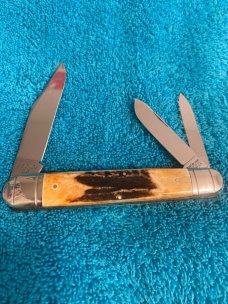 1996 Winchester USA 350101 NKCA Knife Club #167 OF 1675 Fat & Gnarly Stag Whittler With Flluted bols 1996 Winchester USA 350101 NKCA Knife Club #167 OF 1675 Fat & Gnarly Stag Whittler With Flluted bols