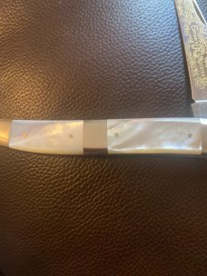 Fightin Rooster Large Toothpick Mother Of Pearl Handles With Cigar Band With Single Blade Captains R Fightin Rooster Large Toothpick Mother Of Pearl Handles With Cigar Band With Single Blade Captains R