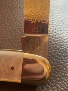 Fightin Rooster Large Toothpick Mother Of Pearl Handles With Cigar Band With Single Blade Captains R Fightin Rooster Large Toothpick Mother Of Pearl Handles With Cigar Band With Single Blade Captains R