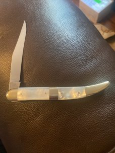 Fightin Rooster Large Toothpick Mother Of Pearl Handles With Cigar Band With Single Blade Captains R