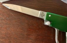 AGA Campolin Letter Opener Pistol Switchblade, Green Handle, Limited Edition of 300 from 2019 