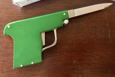 AGA Campolin Letter Opener Pistol Switchblade, Green Handle, Limited Edition of 300 from 2019 