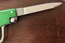 AGA Campolin Letter Opener Pistol Switchblade, Green Handle, Limited Edition of 300 from 2019 
