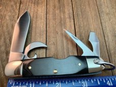 A.G. Russell Premium Scout Knife Black Linen Micarta Handles with 154-CM Blades
