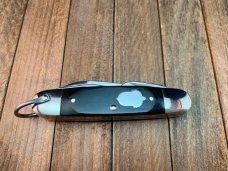 A.G. Russell Premium Scout Knife Black Linen Micarta Handles with 154-CM Blades