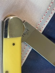 Case XX 1984 Single Blade Canoe w/ Tsali (Rebel & Martyr) Blade Etching & Derlin Yellow Handles -NOS Case XX 1984 Single Blade Canoe w/ Tsali (Rebel & Martyr) Blade Etching & Derlin Yellow Handles -NOS