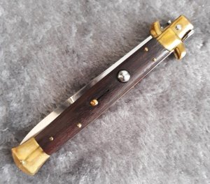 Vintage 1980's 11" Rostfrei Stiletto Italy Brass Rosewood 