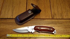Buck Knives 277 Folding Alpha Hunter ATS-34 BOS Rosewood Handles w/sheath RARE