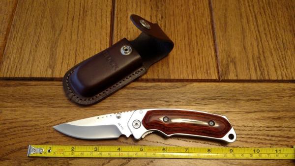 Buck Knives 277 Folding Alpha Hunter ATS-34 BOS Rosewood Handles w/sheath RARE