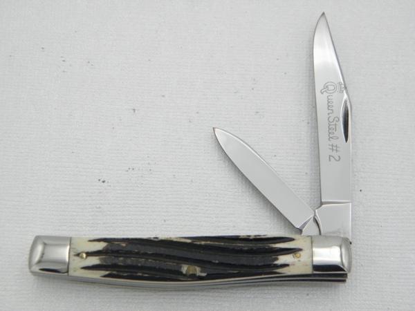 Queen Cutlery #2 two blade jack Winterbottom bone: 3 3/8” closed, circa 1962, Queen Cutlery #2 two blade jack Winterbottom bone: 3 3/8” closed, circa 1962,