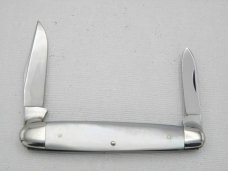 Queen Cutlery #4 Sleeveboard Pen Mother of Pearl: 3 3/8” closed, circa 1954, Queen Cutlery #4 Sleeveboard Pen Mother of Pearl: 3 3/8” closed, circa 1954,
