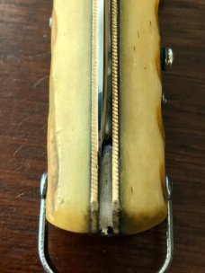 1950's Bargeon French Stiletto With Bail, 8 1/4 Inch, Beautiful Bone Handle, Unused, Hard To Find 