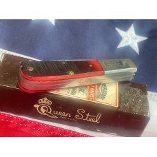 Schatt & Morgan (Queen 1992) 2 Blade Razor Barlow Pocket Knife w/ Red Bone Handles & Blade Etch -NOS Schatt & Morgan (Queen 1992) 2 Blade Razor Barlow Pocket Knife w/ Red Bone Handles & Blade Etch -NOS