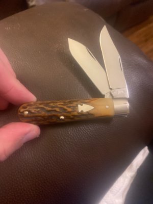 NORTHWOODS Gladstone MI Super And Gnarly Stag Barlow With Two Blades And The Sheild Great Condition