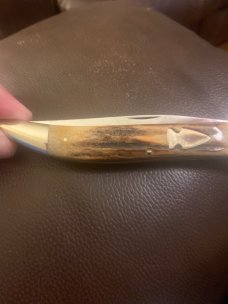 Northwoods Gladstone MI Super Fat & Gnarly Stag  5" Long Toothpick With A Single Blade & Sheild