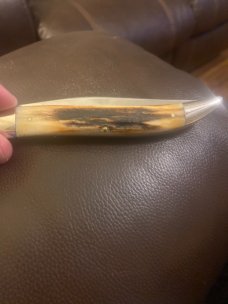 Northwoods Gladstone MI Super Fat & Gnarly Stag  5" Long Toothpick With A Single Blade & Sheild