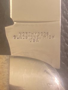 Northwoods Gladstone MI Super Fat & Gnarly Stag  5" Long Toothpick With A Single Blade & Sheild