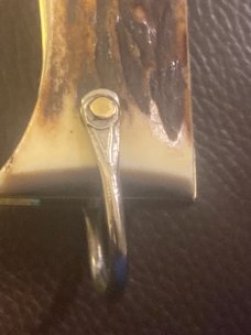 Vintage Germany Indiana # 12 German Fat Stag Lockback With Awesome Stag With Saftejy Release Switch Vintage Germany Indiana # 12 German Fat Stag Lockback With Awesome Stag With Saftejy Release Switch