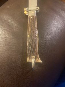 Vintage Germany Indiana # 12 German Fat Stag Lockback With Awesome Stag With Saftejy Release Switch Vintage Germany Indiana # 12 German Fat Stag Lockback With Awesome Stag With Saftejy Release Switch