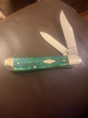 2020 Case XX USA 6249 SS Appaloosa Green Bone Handle  Copperhead With Diamond sheild & 2 Blades