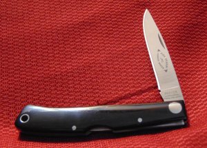  PARKER  AIDA DESIGN PARKER MAKER JAPAN CENTER LOCK BACK BLACK MICARATA POCKET KNIFE 1980'S