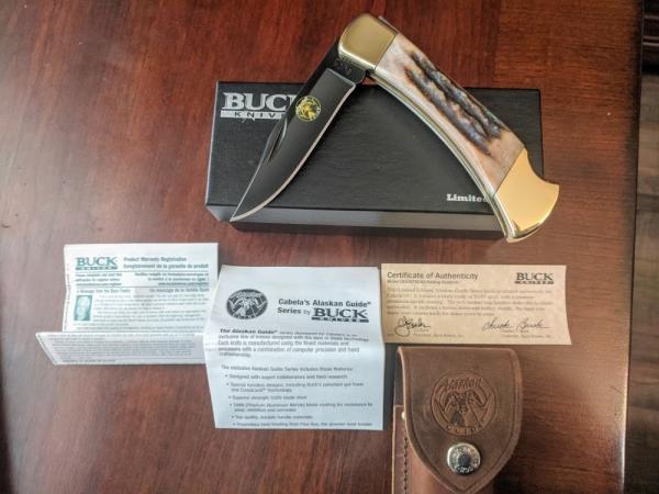 Buck 110 USA, Alaskan Guide Series SAMBAR STAG knife. S30V steel *Mint / unused*