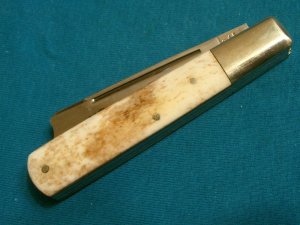 VINTAGE BONE  PARKER CUT CO JAPAN ONE ARM PILL BUSTER DOCTORS FOLDING POCKET KNIFE KNIVES