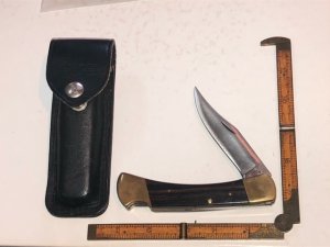 BUCK 110 HUNTING KNIFE INVERTED 2 LINE STAMP, VERY CLEAN 1967 - 1972