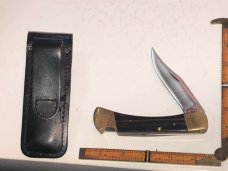 BUCK 110 HUNTING KNIFE INVERTED 2 LINE STAMP, VERY CLEAN 1967 - 1972 BUCK 110 HUNTING KNIFE INVERTED 2 LINE STAMP, VERY CLEAN 1967 - 1972
