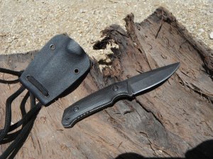 Schrade SCHF13SM 4.7" Mini High Carbon SS, Full Tang Fixed Blade Neck Knife G-10 Handle Kydex Sheath