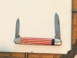 WABASH CUTLERY TERRE HAUTE IND. 2 BLADE PATRIOTIC KNIFE