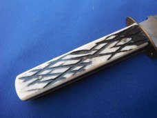 Original Bowie Knife  With Sheath, Bone Handles.  HUNTING KNIFE.   Made in Japan 