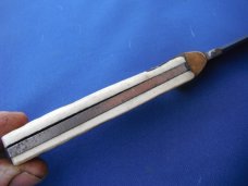 Original Bowie Knife  With Sheath, Bone Handles.  HUNTING KNIFE.   Made in Japan 