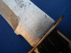Original Bowie Knife  With Sheath, Bone Handles.  HUNTING KNIFE.   Made in Japan 