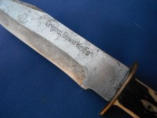 Original Bowie Knife  With Sheath, Bone Handles.  HUNTING KNIFE.   Made in Japan 