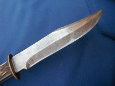 Original Bowie Knife  With Sheath, Bone Handles.  HUNTING KNIFE.   Made in Japan 