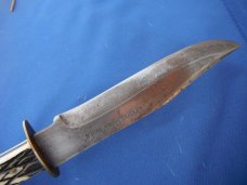 Original Bowie Knife  With Sheath, Bone Handles.  HUNTING KNIFE.   Made in Japan 
